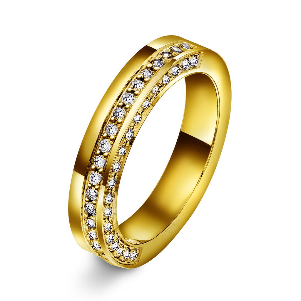 Forever giftering i 14 karat gull med diamant, 4 mm, bilde 1 av 2