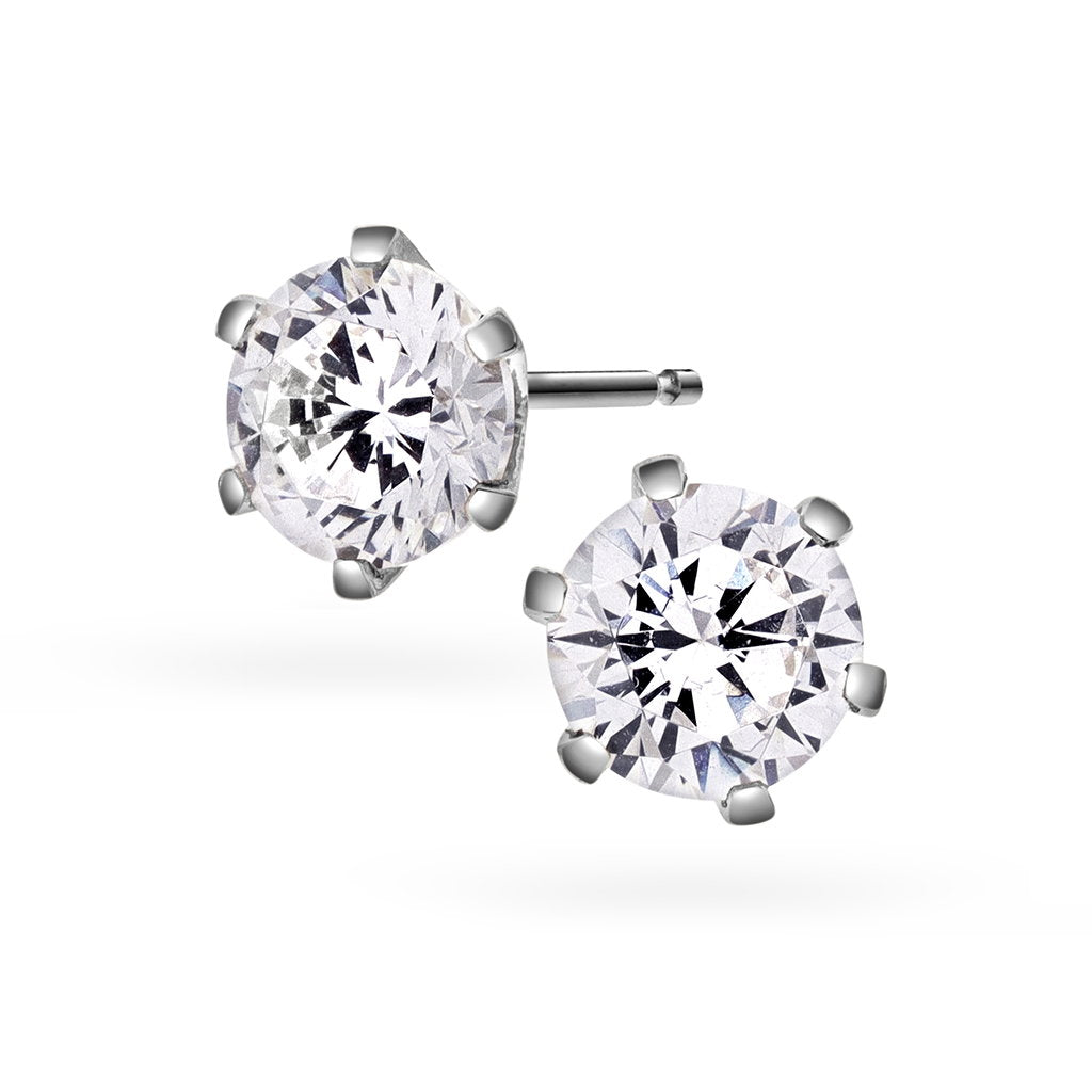 Gems øredobber i 14 karat hvitt gull med labdiamant 7,5 mm, bilde 1 av 4