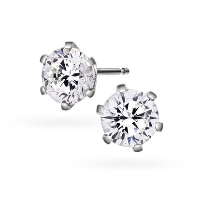 Gems øredobber i 14 karat hvitt gull med labdiamant 7,5 mm, bilde 1 av 4