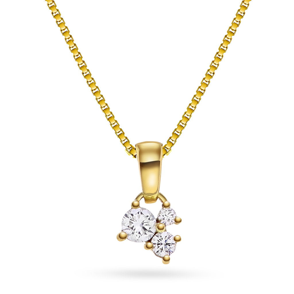 Anheng i gult gull med diamanter 0,22 ct, bilde 2 av 3