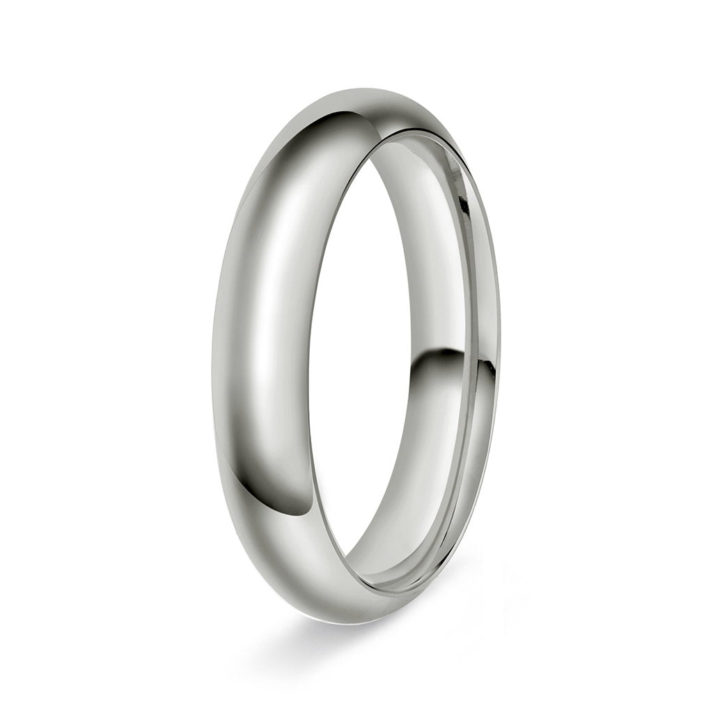 Ring i 14 karat hvitt gull, innvendig halvrund/buet, bilde 3 av 6