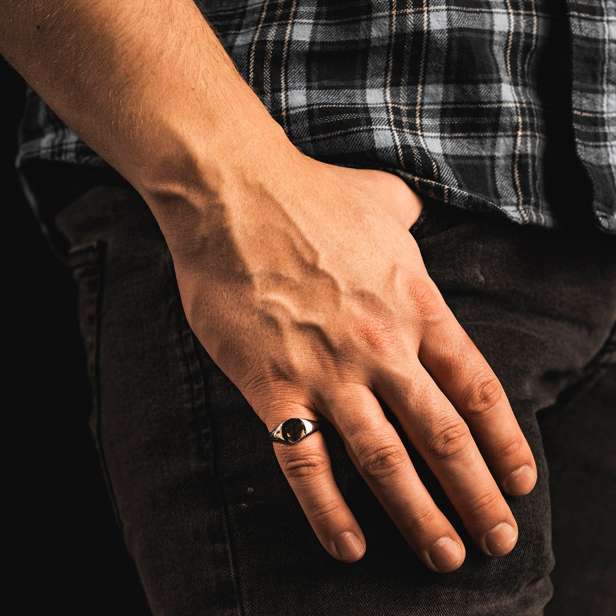 Ring i rhodinert 925 sølv, signetring 10,5 mm, bilde 2 av 2