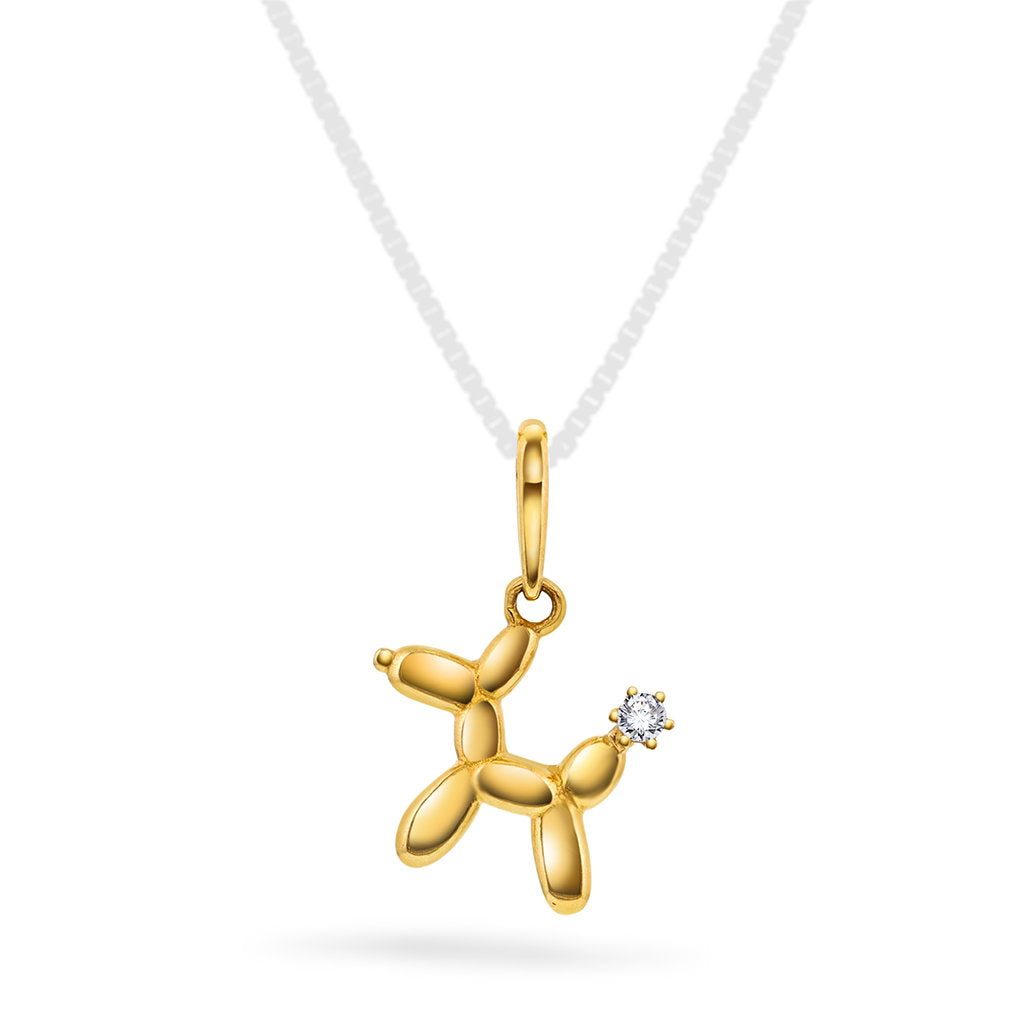 Anheng i 14 karat gult gull, hund, bilde 1 av 4
