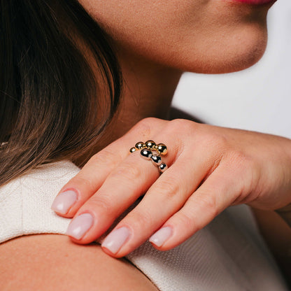 Studio Axis ring i 925 sølv, tofarget, 3,9 mm bred, bilde 2 av 5