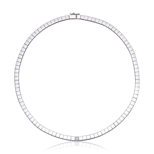 Allianse collie kjede i 585 gull med diamant 0,1 ct, 4,5 mm, 42 cm, bilde 2 av 2