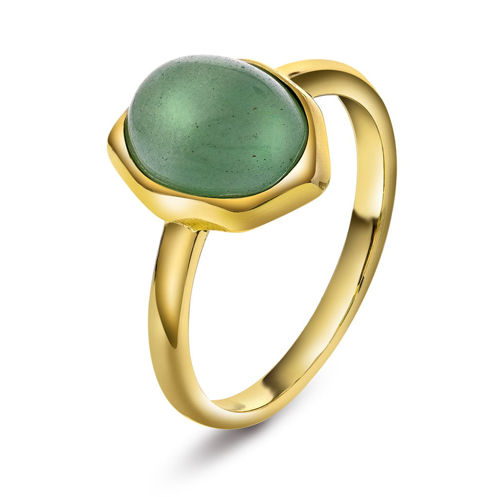 Serenity Beam ring i forgylt 925 sølv med aventurin, bilde 1 av 4