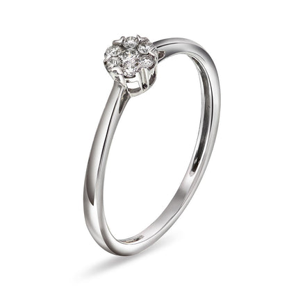 Ring i 14 karat hvitt gull med diamanter 0,10 ct WP, bilde 1 av 3