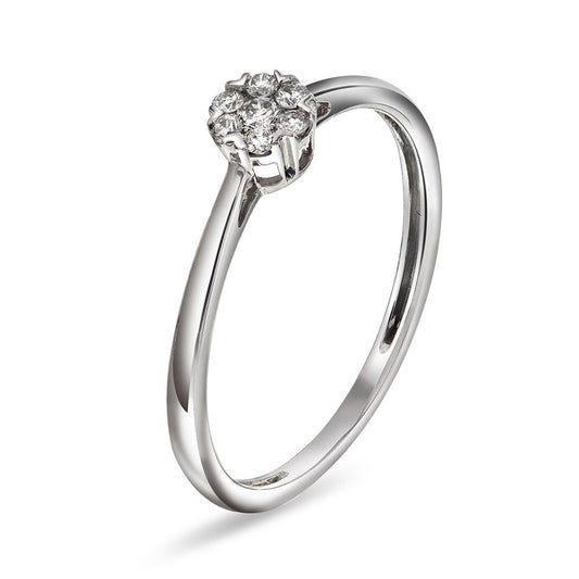 Ring i 14 karat hvitt gull med diamanter 0,10 ct WP, bilde 1 av 3
