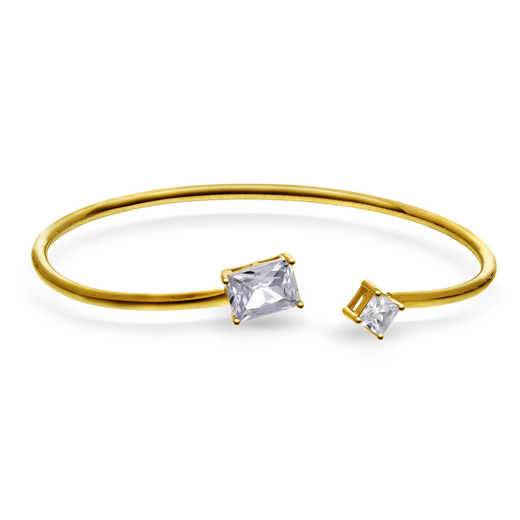 Sandra Lyng Spotlight armring i forgylt sølv med steiner, 6 mm, bilde 1 av 3