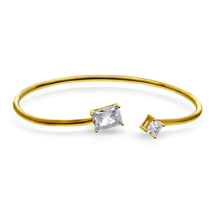 Sandra Lyng Spotlight armring i forgylt sølv med steiner, 6 mm, bilde 1 av 3