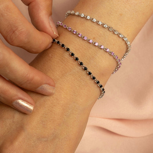 Armbånd med hvit zirkonia, nr. 992469