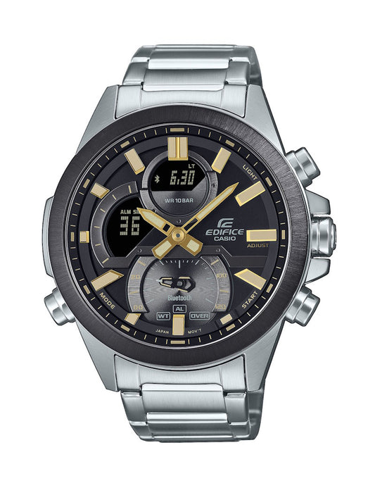 Casio Edifice ECB-30DB-1A9EF herreklokke i stål - Ana-digi