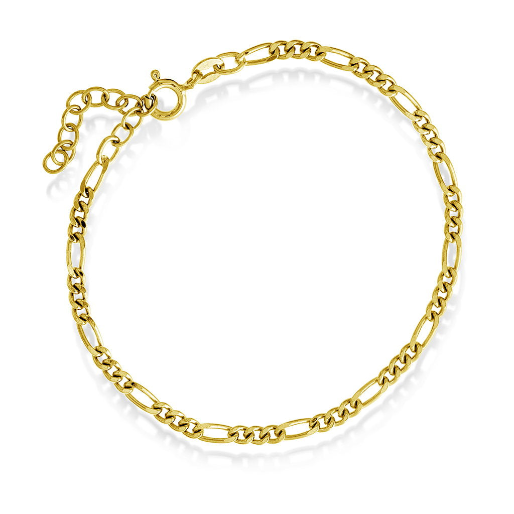 Figaro armbånd i forgylt sølv 2,8 mm, 16 cm