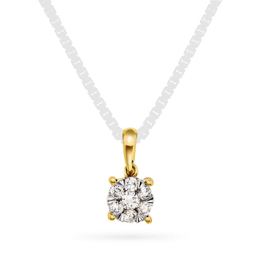 Smykke i 585 gult gull med diamanter 0,13 ct, bilde 1 av 4