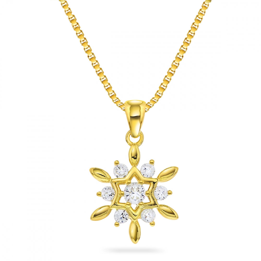 Anheng i forgylt sølv med zirkonia, stjerne 13 mm, bilde 1 av 2