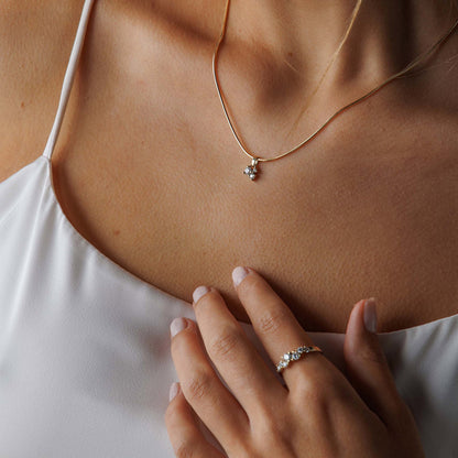 Anheng i gult gull med diamanter 0,22 ct, bilde 3 av 3