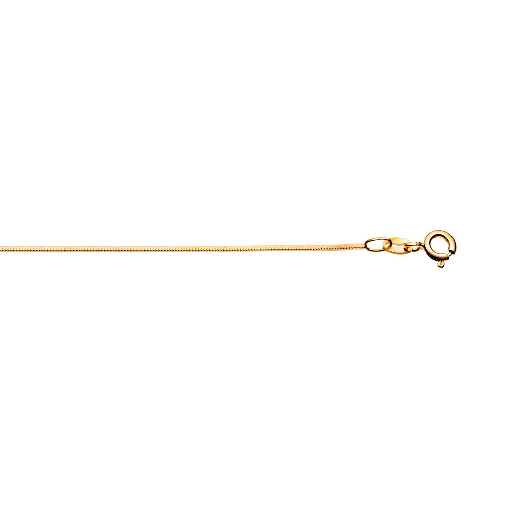 Halskjede i forgylt sølv, slangekjede 0,9 mm, 45 cm