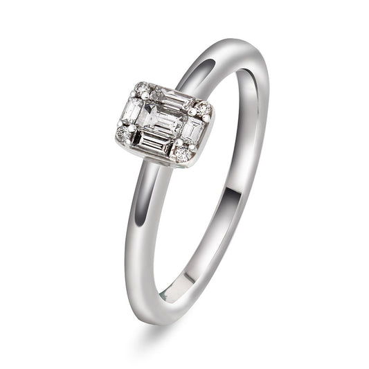 Ring i 14 karat hvitt gull med diamant 0,29 ct, 6 mm, bilde 1 av 2