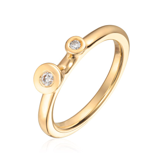 Visholm Design ring i 585 gult gull med diamant 0,07 ct, 2,2 mm, bilde 1 av 2