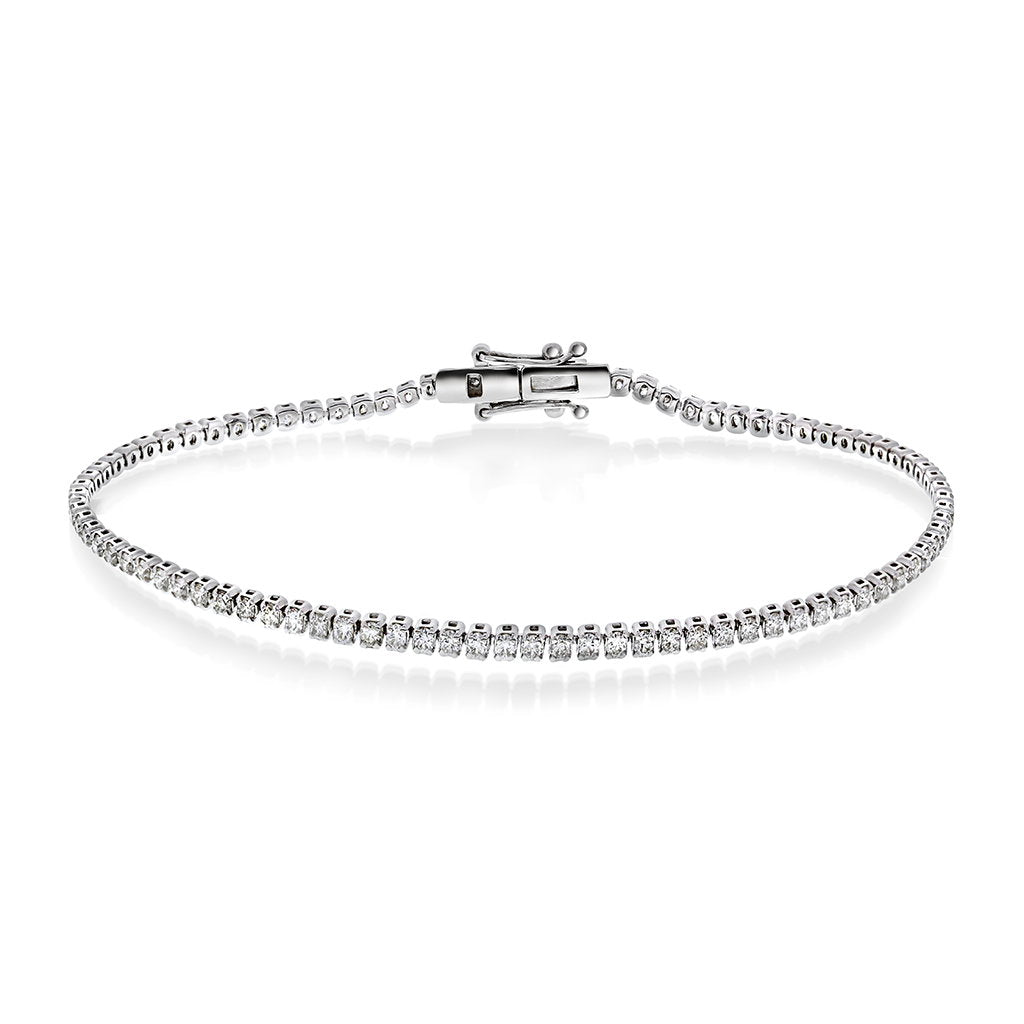 Tennisarmbånd i 14 karat hvitt gull med diamanter 2,00 ct, bilde 1 av 4