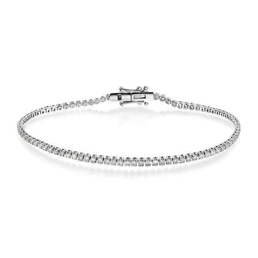 Tennisarmbånd i 14 karat hvitt gull med diamanter 2,00 ct, bilde 1 av 4