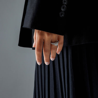 Ring i 14 karat hvitt gull med diamant 0,90 ct, bilde 2 av 4