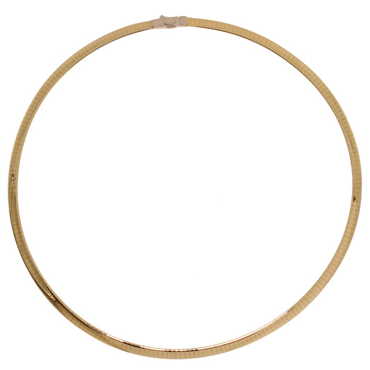 Omega collie 2-i-1 halskjede i 585 tofarget gull, 43 cm
