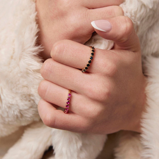 Glam ring i forgylt sølv med rosa zirkonia, 2,5 mm, bilde 2 av 4
