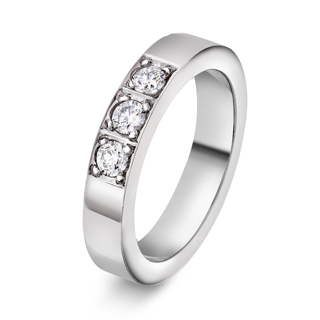 Delta ring i 14 karat hvitt gull med diamant 0,30 ct, bilde 1 av 3