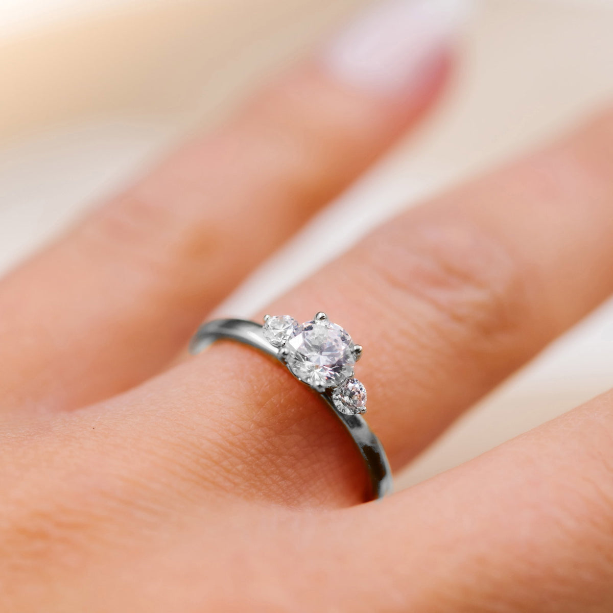 Gems ring i 14 karat hvitt gull med LAB-diamant 0,95 ct, bilde 3 av 6