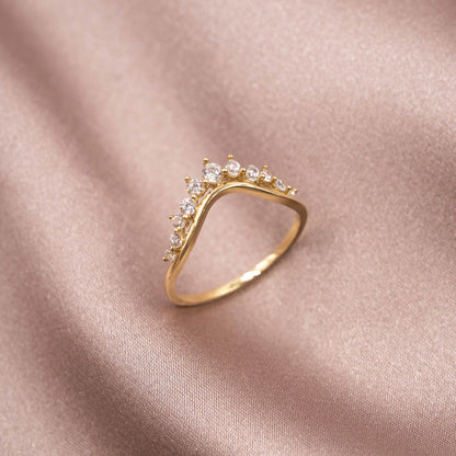 Ring i 14 karat gult gull med zirkonia 1 mm, bilde 4 av 4