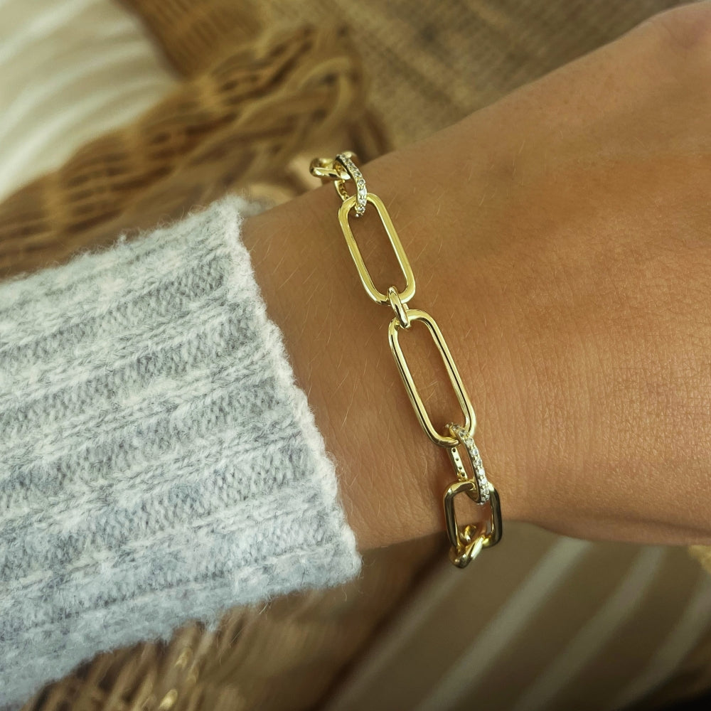 Armbånd i forgylt sølv med zirkonia, bilde 2 av 2