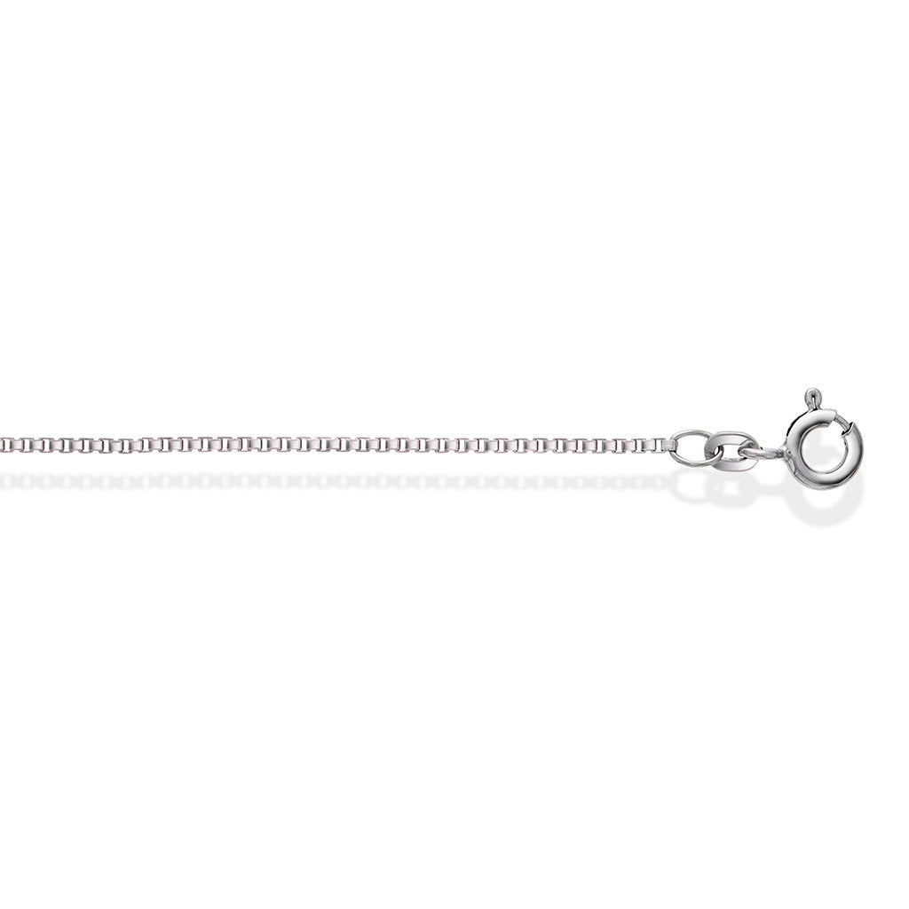 Veneziansk halskjede i 585 hvitt gull 1,3 mm, 50 cm