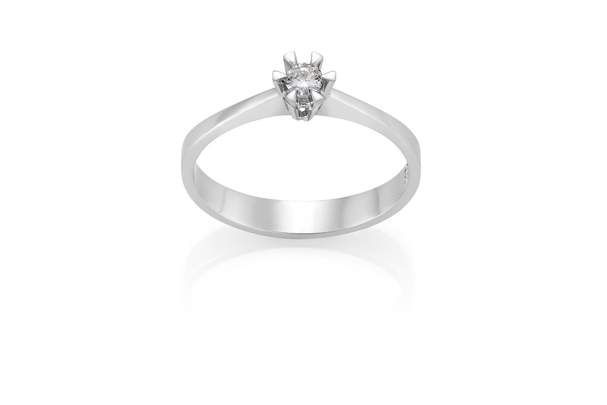 Svolder ring i 585 gull med diamant 0,05 ct, P1, bilde 2 av 2