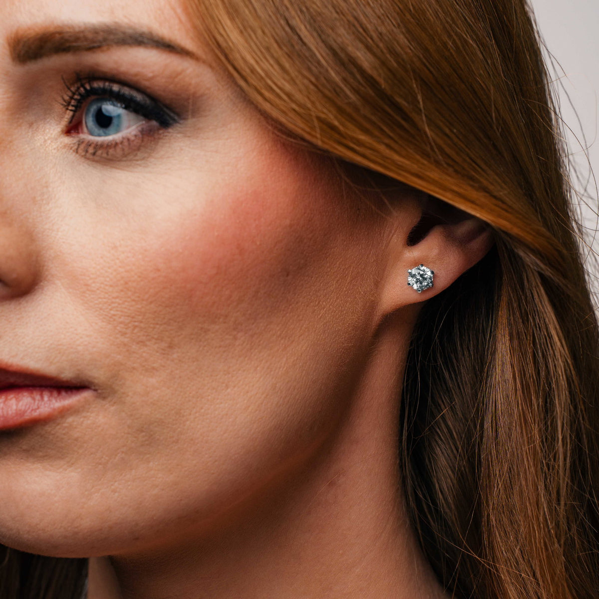 Gems øredobber i 14 karat hvitt gull med labdiamant 7,5 mm, bilde 2 av 4