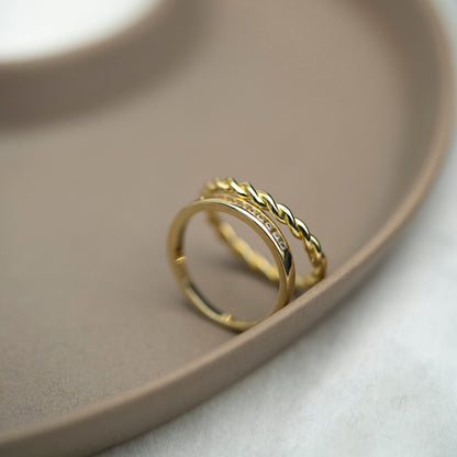 Madrid ring i forgylt sølv med zirkonia, 3 mm, bilde 3 av 4