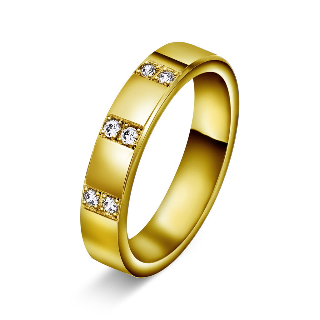 Forever giftering i 14 karat gull med diamant 0,12 ct, 4 mm, bilde 1 av 2