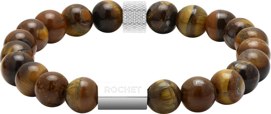 Zen armbånd med kvarts, riflet, 8 mm