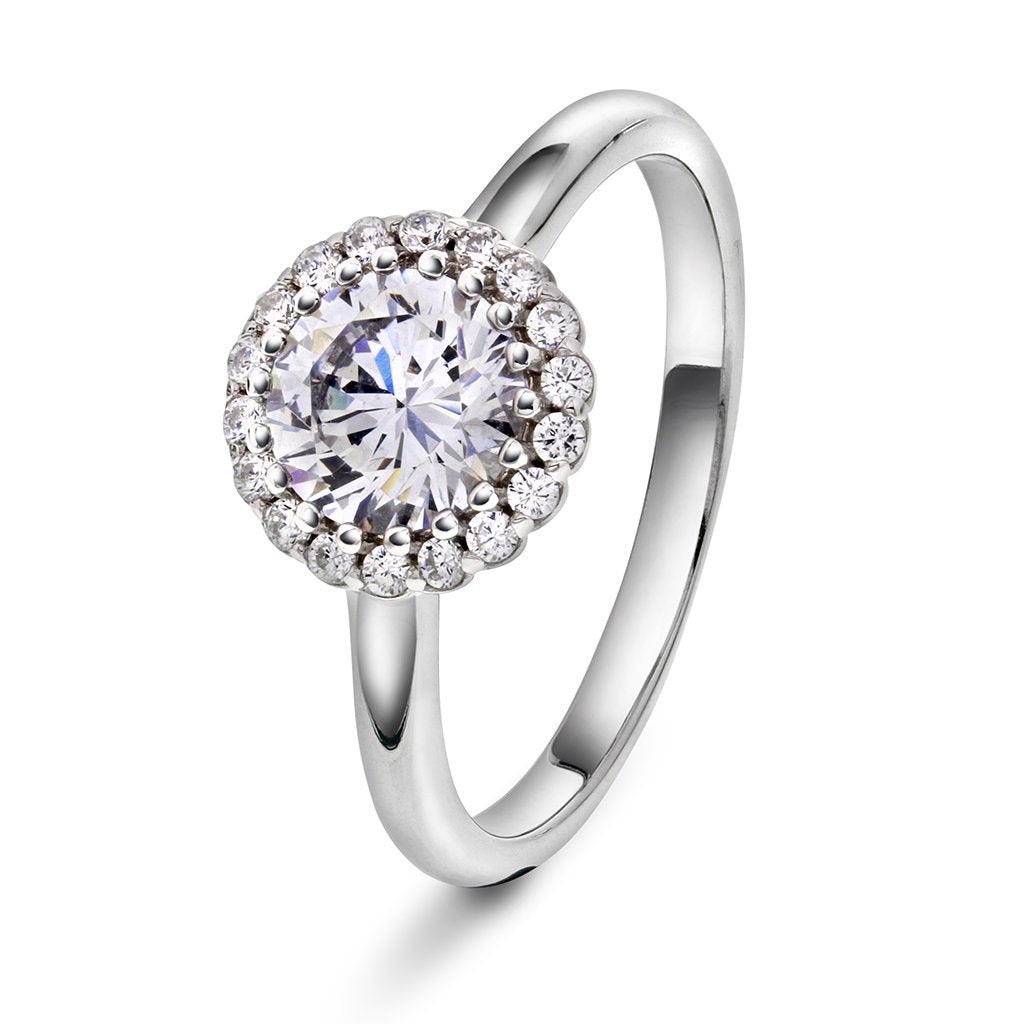 Ring i 925 sølv med zirkonia, bredde 9 mm, bilde 1 av 8