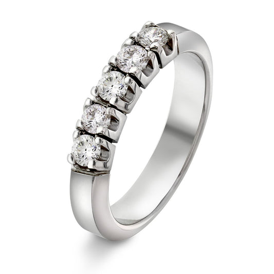 Sigma ring i 14 karat hvitt gull med 5 diamanter 0,50 ct, 4,2 mm