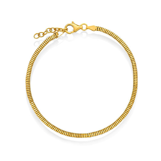 Armbånd i forgylt sølv, firkantet slange 2,6 mm