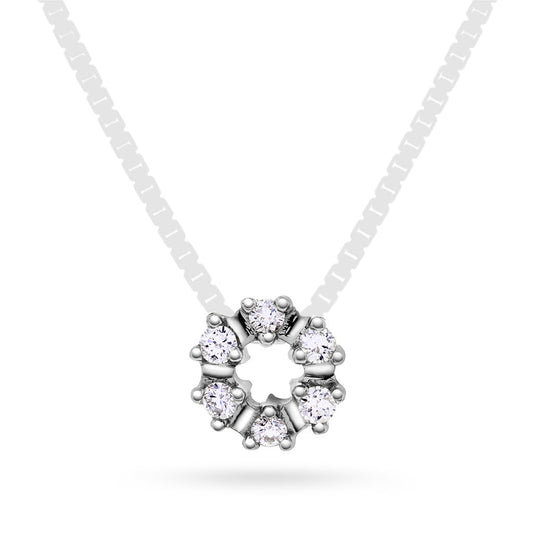 Anheng i 14 karat hvitt gull med diamant 0,12 ct
