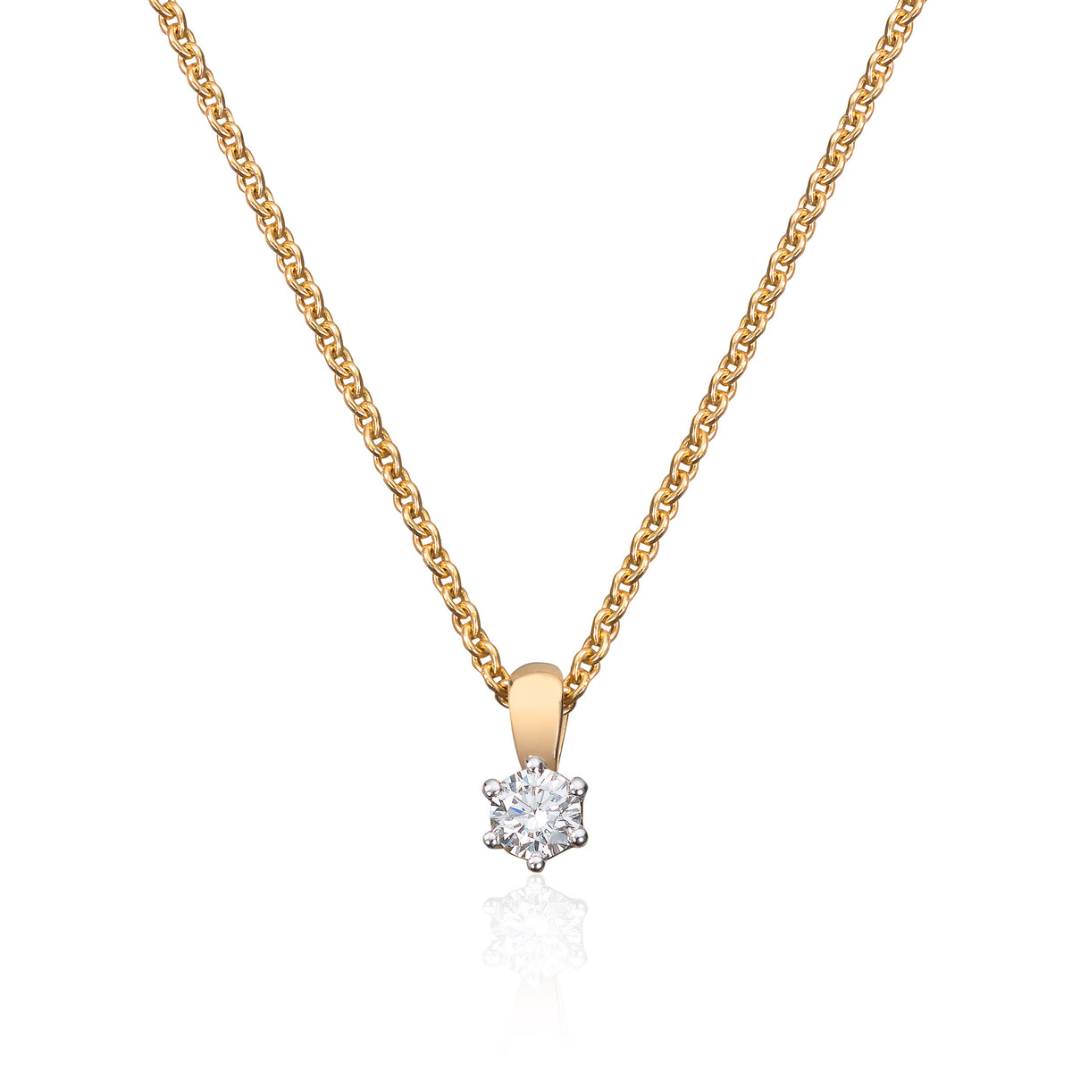 Carmen anheng i 585 gult gull med diamant 0,05 ct