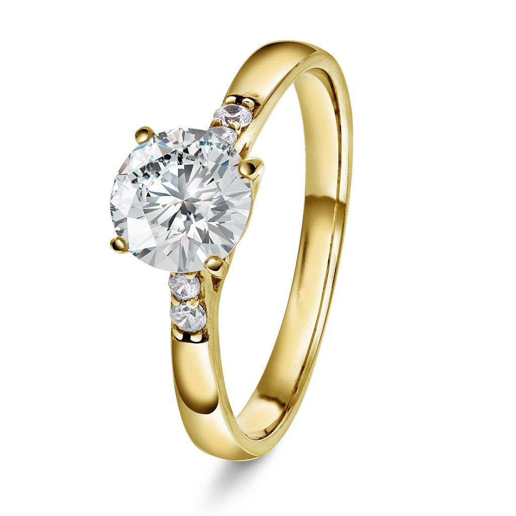 Ring i forgylt sølv med zirkonia, bredde 6,5 mm, bilde 1 av 4