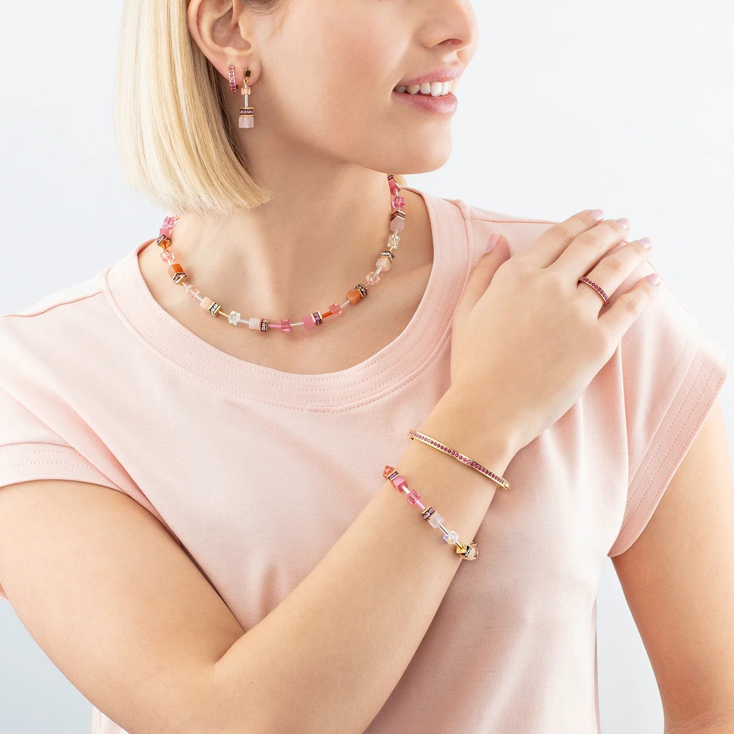 GeoCUBE® Iconic Precious armbånd rosa-oransje 4905301902