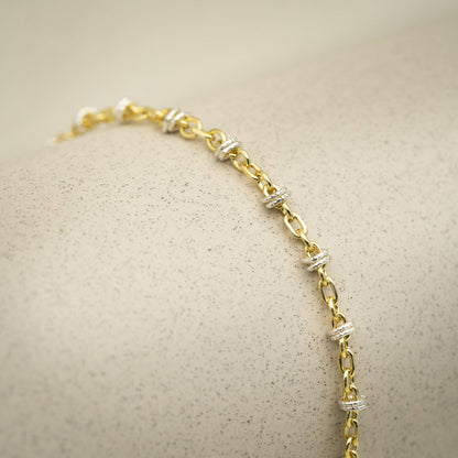 Candy armbånd i 925 sølv og forgylt, 4 mm, 16 cm, bilde 2 av 2