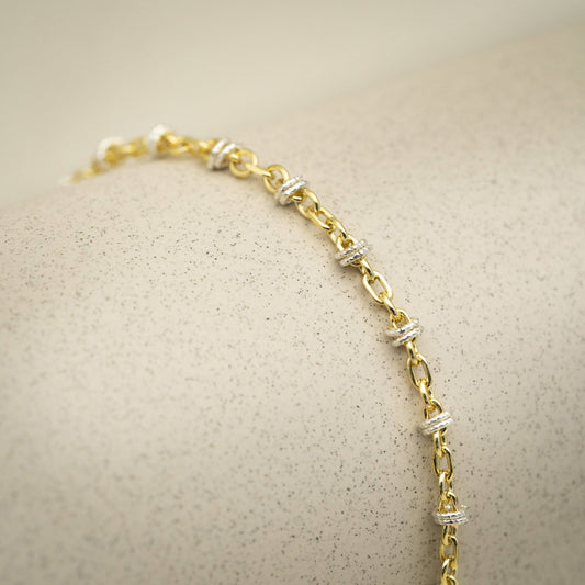 Candy armbånd i 925 sølv og forgylt, 4 mm, 16 cm, bilde 2 av 2