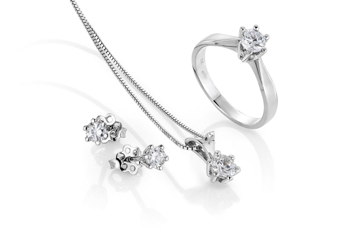 Svolder ring i 585 hvitt gull med diamant 0,1 ct, bilde 2 av 2