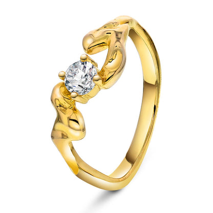Shapes Sparkle ring i forgylt 925 sølv med zirkonia 7 mm, bilde 1 av 4