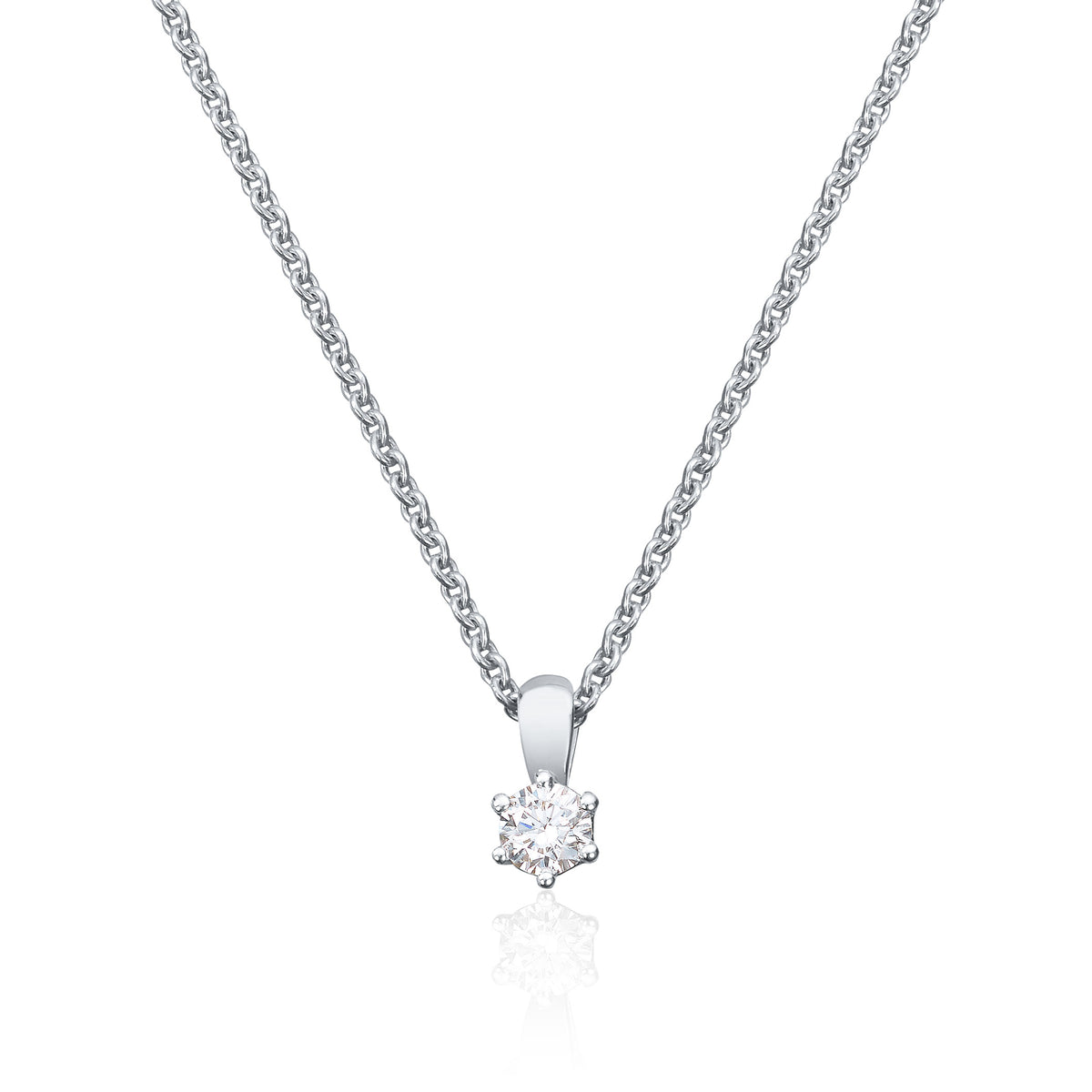 Carmen anheng i 585 hvitt gull med diamant 0,03 ct